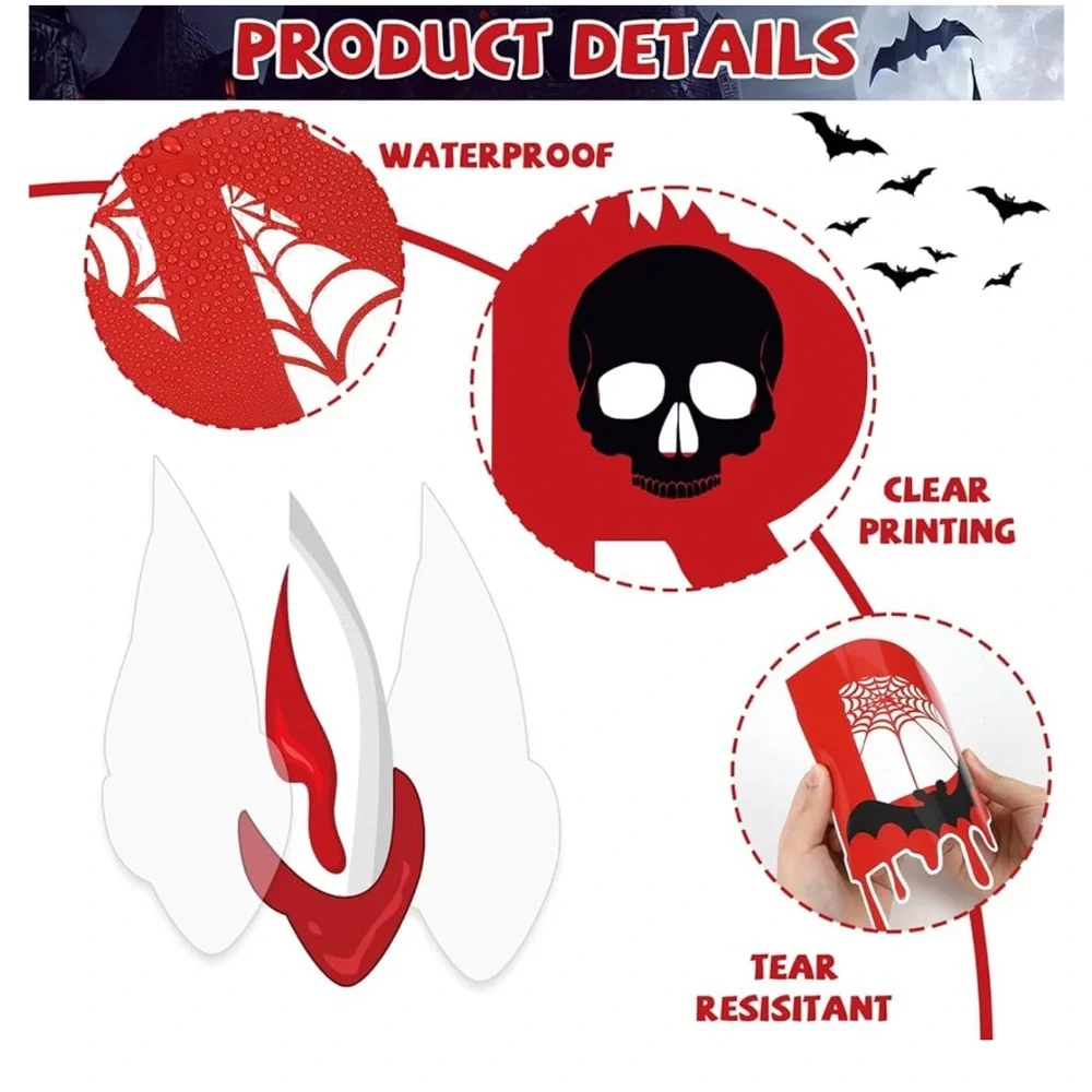 Halloween Trunk or Treat Vampire Mouth Decoration Kit Halloween Car Trunk